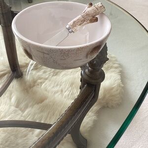 Birch Wood Dip Bowl & Spreader by Boston International